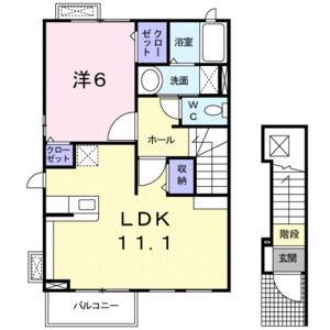 1LDK 間取り図
