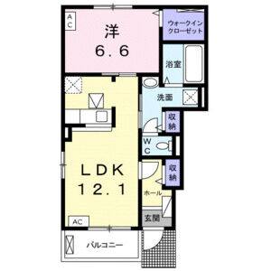 1LDK 間取り図