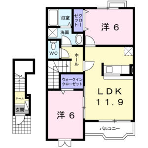 2LDK 間取り図