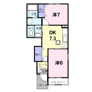 2DK 間取り図