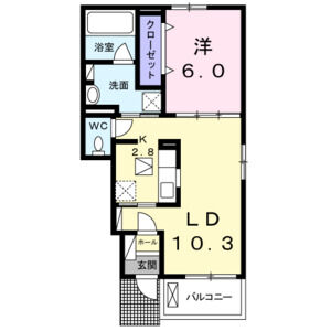 1LDK 間取り図