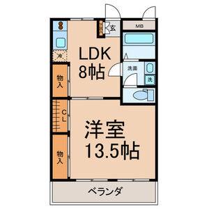 1LDK 間取り図