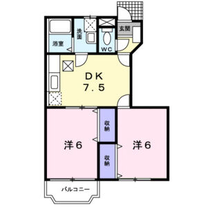 2DK 間取り図