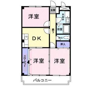 3DK 間取り図