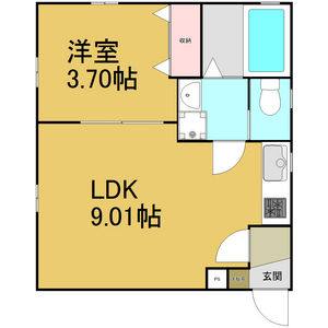 1LDK 間取り図