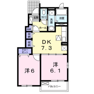 2DK 間取り図