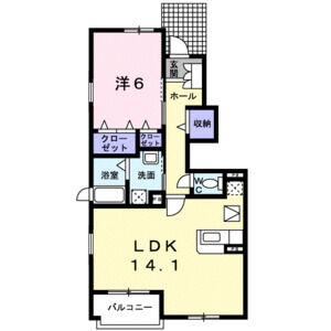 1LDK 間取り図