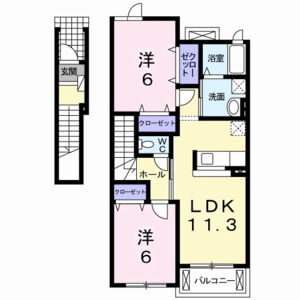 2LDK 間取り図