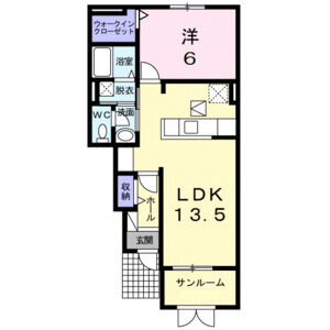 1LDK 間取り図