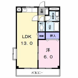 1LDK 間取り図