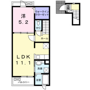 1LDK 間取り図