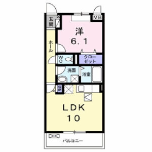 1LDK 間取り図