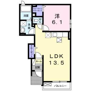 1LDK 間取り図