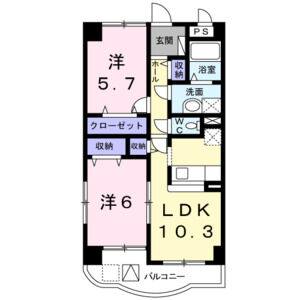 2LDK 間取り図