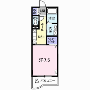 1K 間取り図