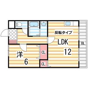 1LDK 間取り図