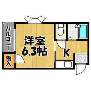 1K 間取り図