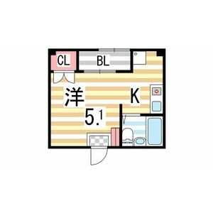 1K 間取り図