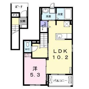 1LDK 間取り図