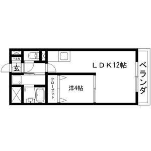 1LDK 間取り図