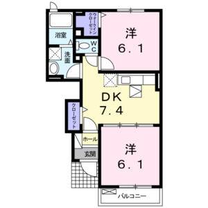 2DK 間取り図