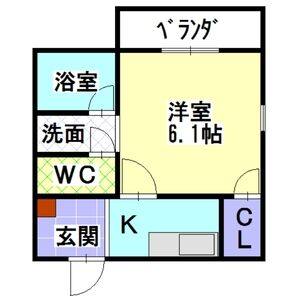 1K 間取り図