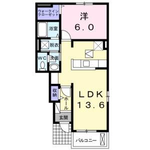 1LDK 間取り図