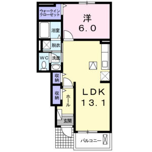 1LDK 間取り図