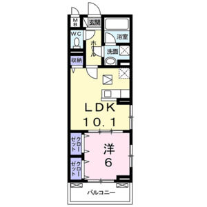 1LDK 間取り図
