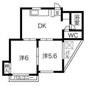 2DK 間取り図