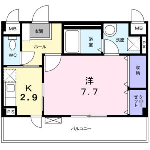 1K 間取り図