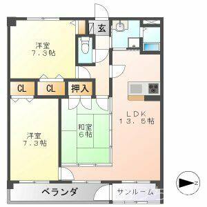 3LDK 間取り図