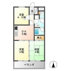 3DK 間取り図