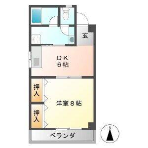 1DK 間取り図