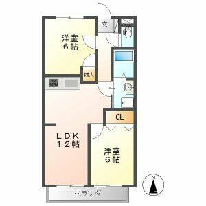2LDK 間取り図