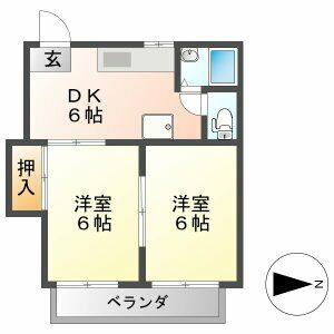 2DK 間取り図