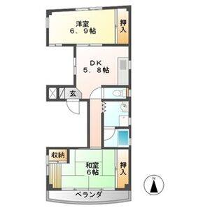 2DK 間取り図