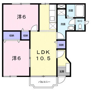 2LDK 間取り図