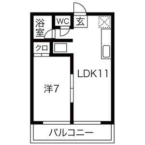 1LDK 間取り図