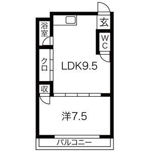1LDK 間取り図