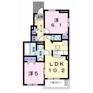 2LDK 間取り図