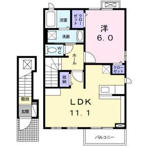 1LDK 間取り図