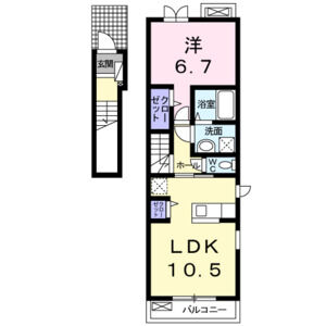 1LDK 間取り図