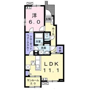 1LDK 間取り図