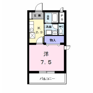 1K 間取り図