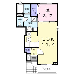 1LDK 間取り図