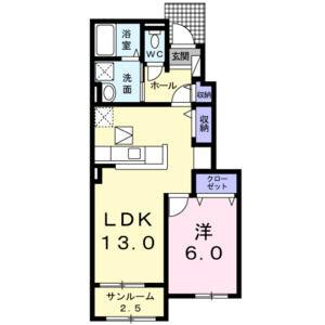 1LDK 間取り図