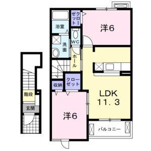 2LDK 間取り図