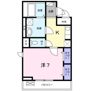 1K 間取り図
