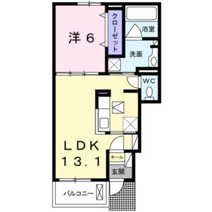 1LDK 間取り図